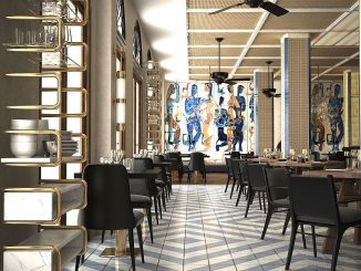 Das Restaurant im Gran Hotel Montesol Ibiza wirkt nun heller und kombiniert verschiedene Stilrichtungen zu einem harmonischen Gesamteindruck (Foto: Curio, 2016)