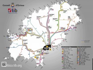 Die Karte zeigt alle Linienbusverbindungen auf Ibiza. (Quelle: tib)